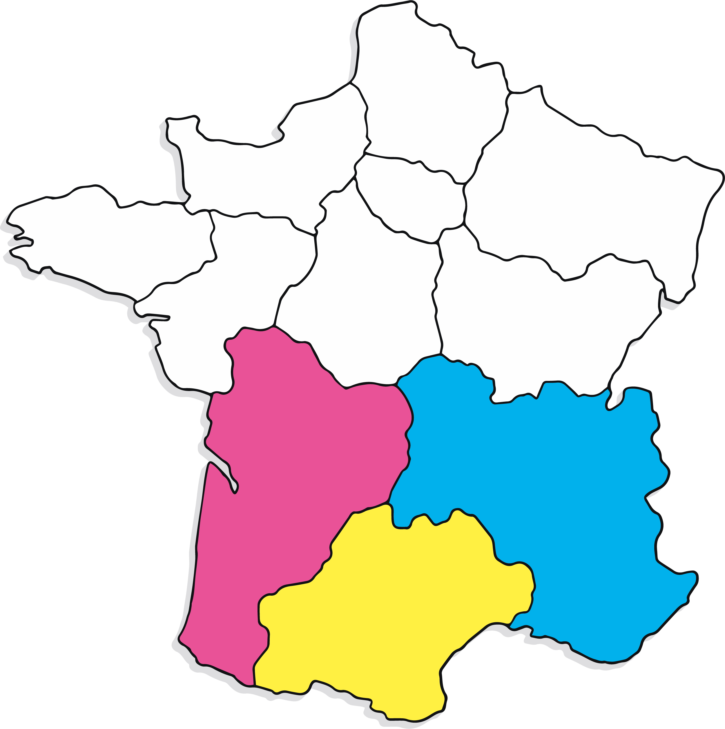 Carte2-1 carte de france lumicom occitanie montpellier sud de la France